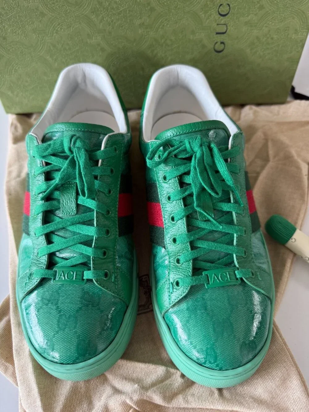 Ace GG Crystal Canvas Sneakers — Green